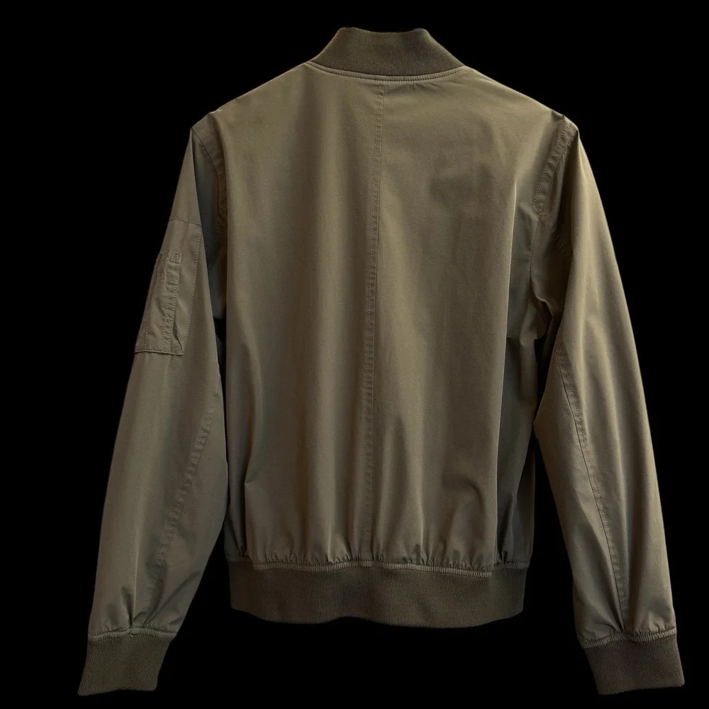 Banana Republic Olive Green‎ Tech Motion Bomber Lined Jacket w/ 3 Pockets Size S